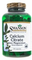 Suplement diety, Cytrynian wapnia + magnez SWANSON, 150