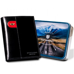 Duży portfel męski z ochroną kart RFID pionowy