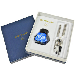 Zestaw Waterman Hemisphere stalowa CT pióro +długopis+ atrament