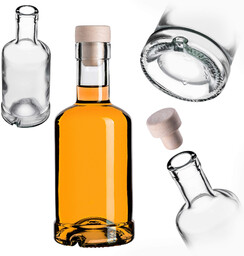 Szklana butelka na alkohole Tadek 250ml z korkiem