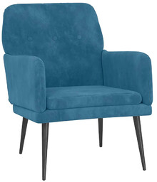 Edinos Niebieski fotel wypoczynkowy tapicerowany welurem Z6-N15