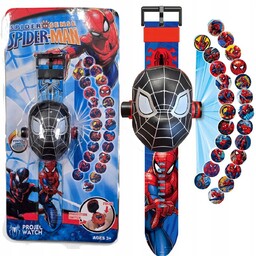 ZEGAREK Z PROJEKTOREM DLA CHŁOPCA SPIDERMAN WYŚWIETLA OBRAZKI