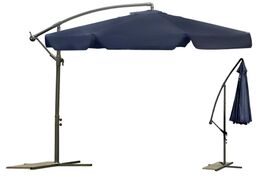 Parasol ogrodowy, składany, 6 segmentów, 250x350 cm, granatowy