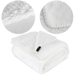 Koc 70 x 160 Mikrofibra Dwustronny Tedy Biały