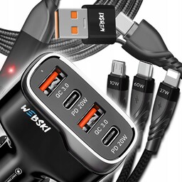 Szybka Ładowarka Samochodowa Usb/usb-c Do Gniazda Zapalniczki Qc