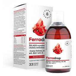 AURA HERBALS Ferradrop Żelazo + Kwas Foliowy -