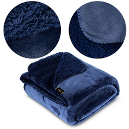 Koc 150 x 200 Mikrofibra Dwustronny Tedy Granat