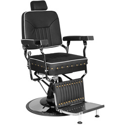 GABBIANO FOTEL BARBERSKI FILIPPO SILVER CZARNY