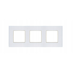 Rosa Ramka potrójna szklana kryształowa biel