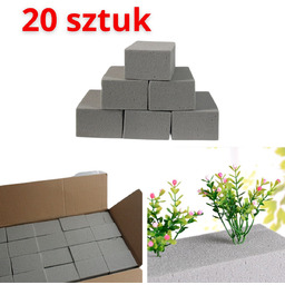Gąbka florystyczna sucha szara do kwiatów sztucznych suszonych