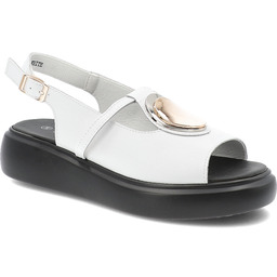 S.Barski Białe Sandały Stylowe Obuwie Damskie