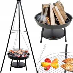 Lund Grill Węglowy Wiszący Na Trójnog Palenisko Chromowany
