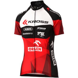 KROSS Koszulka rowerowa OCT Replika (rozmiar S) Czarno-czerwony