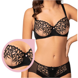 Biustonosz Nessa Branna black half cup czarny -