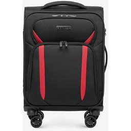 Miękka walizka kabinowa dwukolorowa czarno - czerwona