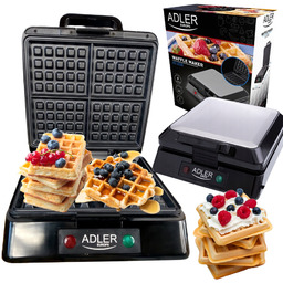 Duża Gofrownica Adler AD3036 Mocna 1500W 4 Gofry