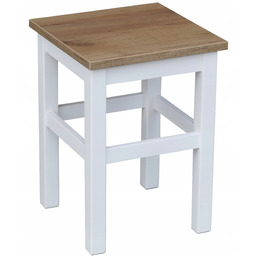Taboret Kuchenny Stołek Prosty Nowoczesny Biały+craft