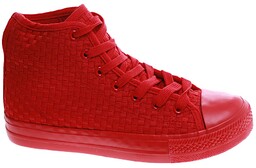 Wysokie czerwone trampki damskie