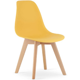 Edinos Musztardowe krzesło na drewnianych nogach H0-F18