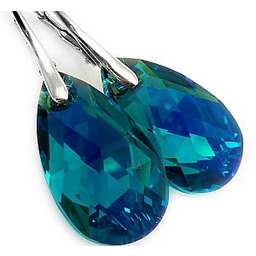 Najnowsze! Kryształy Piękne Kolczyki Blue Zircon