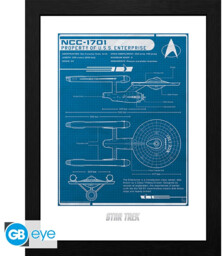 Oprawiony plakat Star Trek - USS Enterprise''s Plan