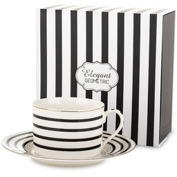 Filiżanka z porcelany ze spodkiem w prezentowym kartoniku