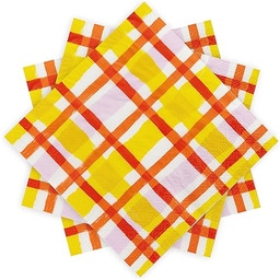 Serwetki ze wzorem Gingham - kolorowe serwetki papierowe,