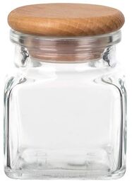 ČistéDřevo Szklany słoik na przyprawy drewniany 120ml