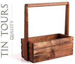 BRĄZOWA SKRZYNKA DREWNIANA Z PAŁĄKIEM 30x13x11/31 cm