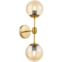 KINKIET LAMPA ŚCIENNA LOFT MOSIĘŻNO-BURSZTYNOWY ZODIAK W2