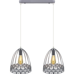 Lampa wisząca metalowa szara 2-punktowa 6802/2 z serii