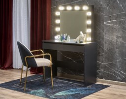 Toaletka z lusterem hollywood czarna halmar