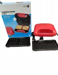 Opiekacz Switch On 3W1 Czerwony 750W Sandwich SM-B1901