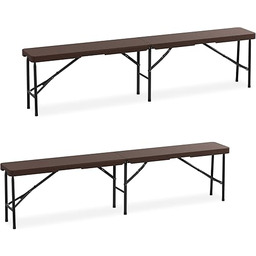 Relaxdays Ławka piwna, zestaw 2 sztuk, składana, tworzywo