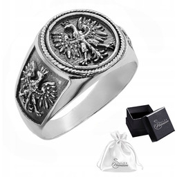 Sygnet Patriotyczny srebro pr. 925 Pierścień Polskie Orły