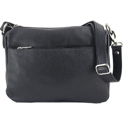 Listonoszka ze skóry naturalnej - Czarna