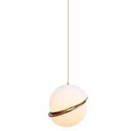 Saturn - mleczna kula - nowoczesna lampa wisząca