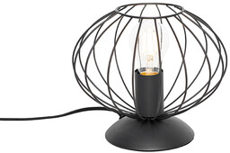 QAZQA Przemysłowa lampa stołowa czarna - Margarita
