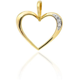 Złota zawieszka / wisiorek z diamentami żółte złoto