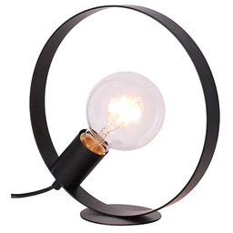 Lumes Czarna lampa stołowa metalowe koło - V057
