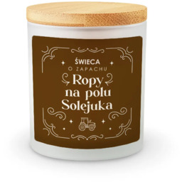 Świeca o zapachu ropy na polu Solejuka -