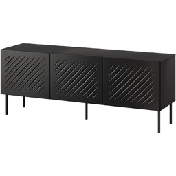 Szafka RTV czarna mat 150 cm Linea