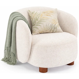 Edinos Premium Kremowy fotel wypoczynkowy okragły M4-M17