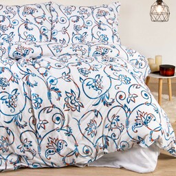 Darymex Pościel jersey 220x200 Kwiaty biała niebieska 2204