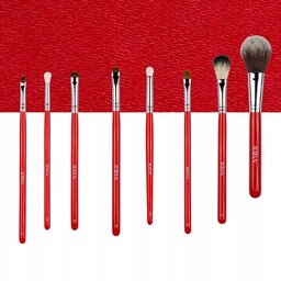 Ibra Makeup Zestaw 8 Pędzli Brush Set Red