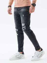 Spodnie męskie jeansowe z dziurami SLIM FIT -