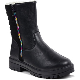 Buty zimowe dziecięce botki dziewczęce ocieplane czarne Wojtyłko