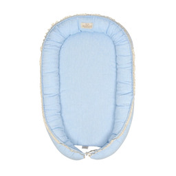 Babymatex Gniazdko niemowlęce Prestige Linen 55x80 jasno niebieski