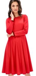 Czerwona sukienka z welurowym wykończeniem L&amp;apos;AF Waleo