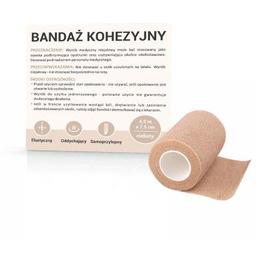Bandaż kohezyjny 4,5mx7,5cm kolor cielisty, 1szt.